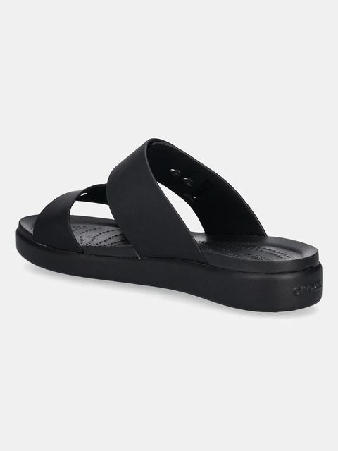 Crocs klapki Brooklyn Buckle Low damskie kolor czarny na platformie 211215
