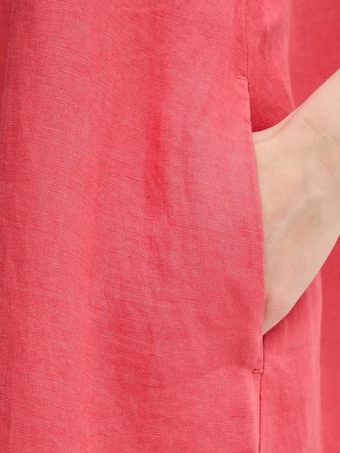 United Colors of Benetton sukienka lniana kolor czerwony mini rozkloszowana 4AGHDV0AX