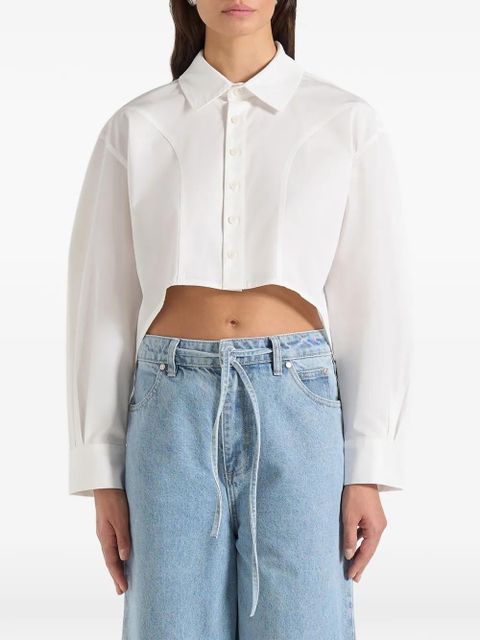 Manière De Voir Eleni balloon-sleeves cropped shirt - White - zdjęcie produktu nr 1