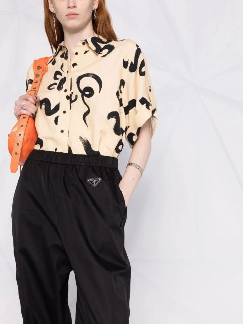 Prada Re-Nylon high-waisted track pants - Black