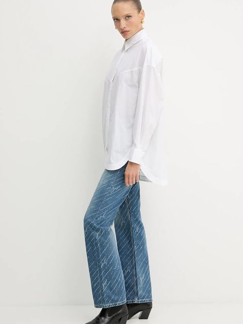 BOSS Orange koszula bawełniana damska kolor biały relaxed z kołnierzykiem klasycznym 50543546 - zdjęcie produktu nr 2