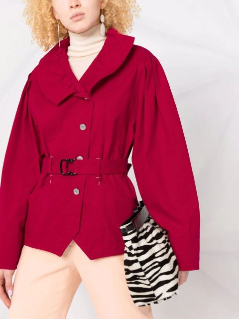 ISABEL MARANT Dipazo belted wide-collar jacket - Red