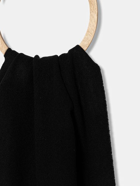 Weekend Max Mara szalik wełniany SCOGLIO damski kolor czarny gładki 2525546105600 - zdjęcie produktu nr 2