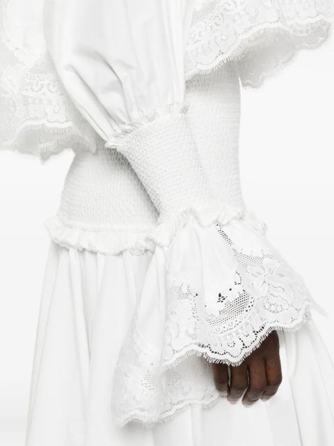 ZIMMERMANN Alchemy lace-detail ruffle midi dress - White