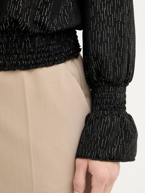 Morgan bluzka damska kolor czarny wzorzysta TIKA