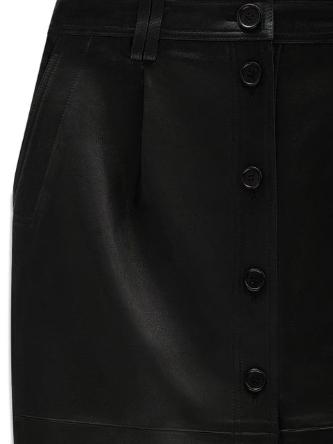 ANINE BING button-front leather skirt - Black