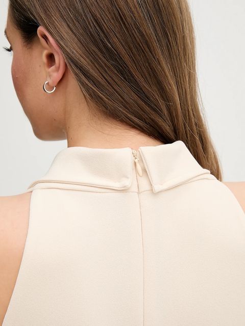 Sandro Ferrone sukienka kolor beżowy midi dopasowana S18XBESAY