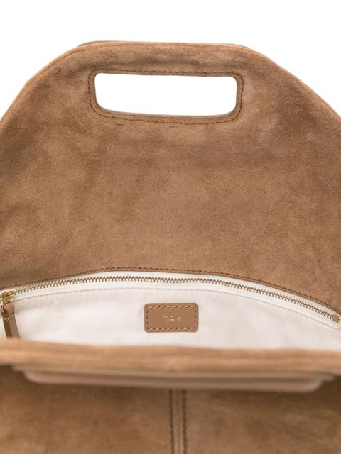 Maje Miss M suede fringe shoulder bag - Neutrals