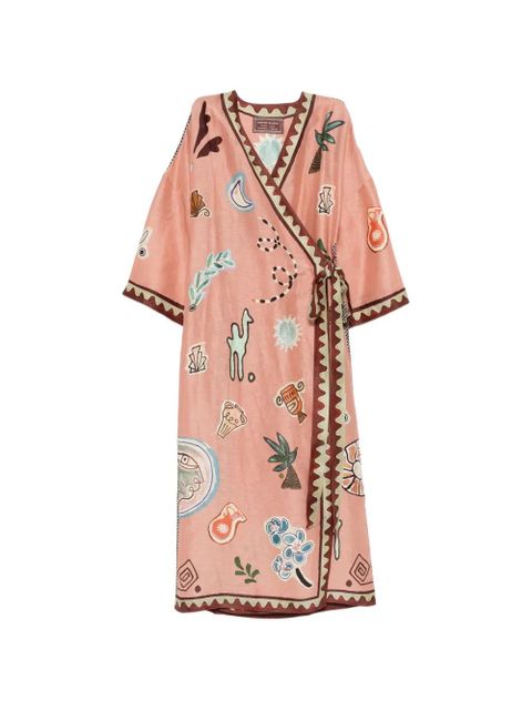 ALEMAIS Laurence printed trim dress - Pink