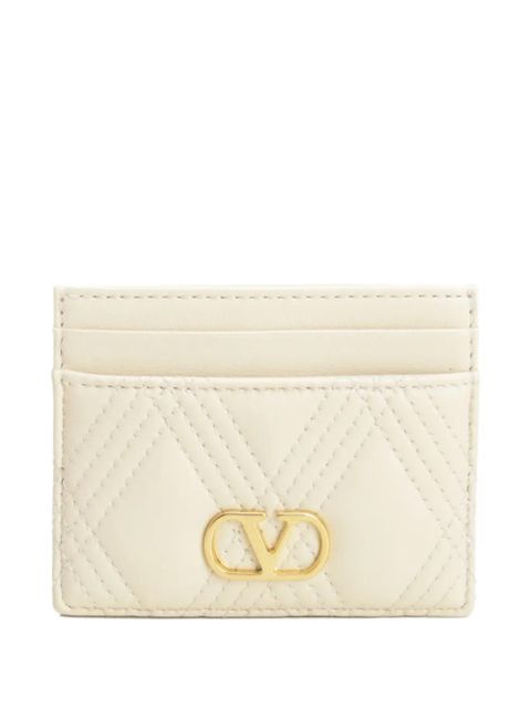 Valentino Garavani quilted VLogo card holder - Neutrals - zdjęcie produktu nr 1