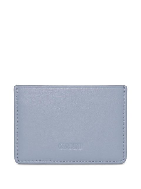 GANNI leather card holder - Purple