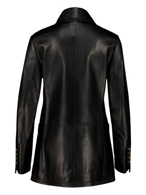 Altuzarra buttoned flap-pocket leather coat - Black