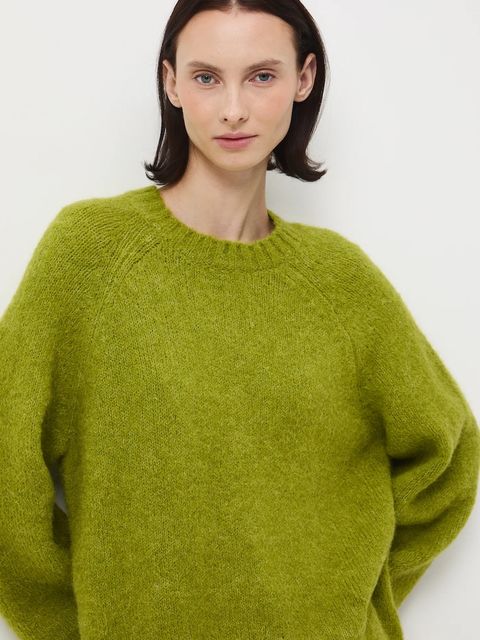 Medicine sweter z wełną alpaki kolor zielony - zdjęcie produktu nr 2