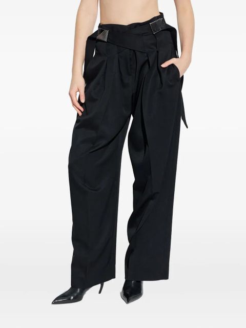 The Attico buckle pleated trousers - Black