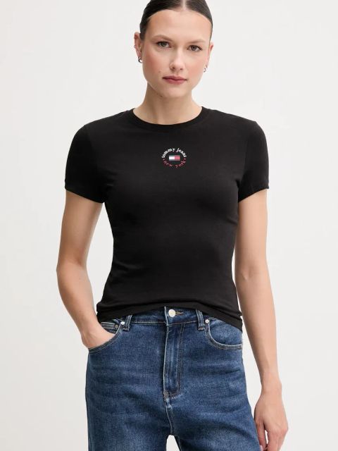 Tommy Jeans t-shirt damski kolor czarny DW0DW20316