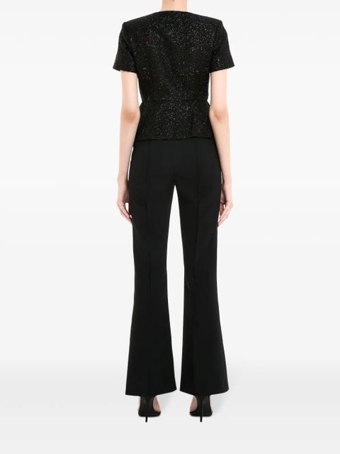 Self-Portrait tinsel bouclé jumpsuit - Black