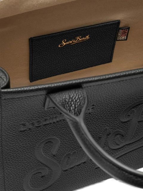 MC2 Saint Barth medium Vanity embossed-logo leather tote bag - Black