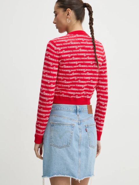 Tommy Jeans sweter damski kolor czerwony DW0DW19340
