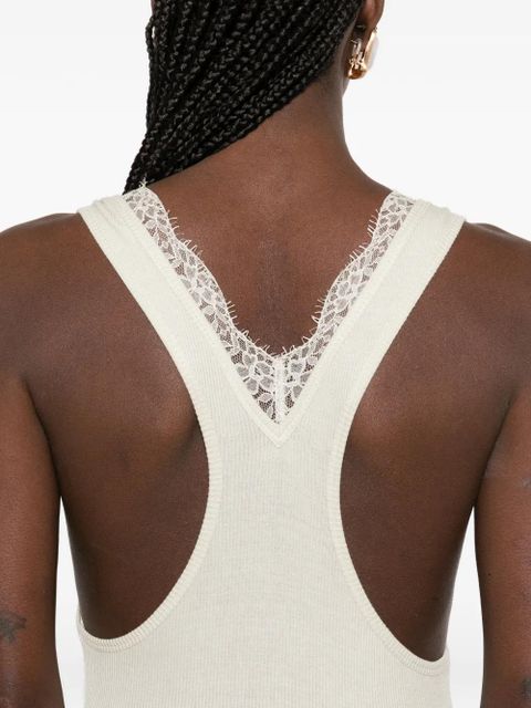 Nanushka lace detail tank maxi dress - Neutrals