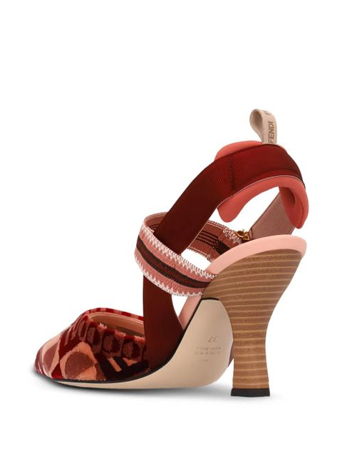 FENDI 85mm Colibri slingback pumps - Red