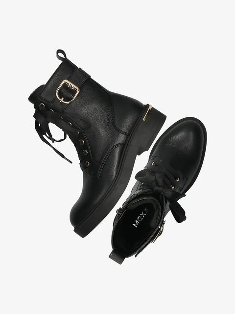 Mexx workery PREMIUM KASIA damskie kolor czarny na płaskim obcasie lekko ocieplone MI001701153W