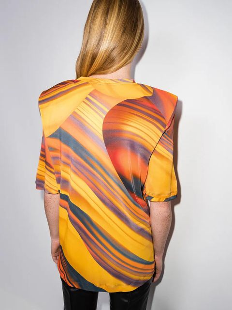 The Attico Bella abstract-print T-shirt - Orange