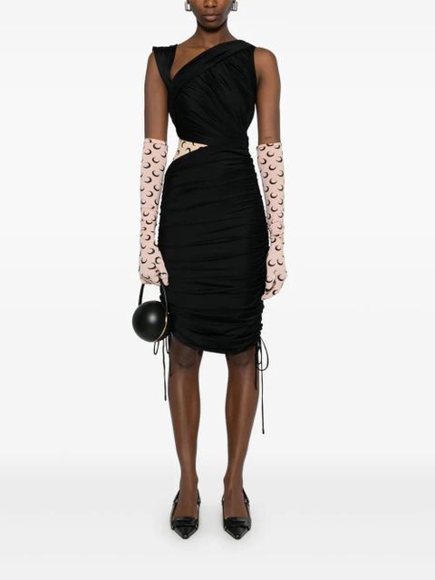Marine Serre draped jersey midi dress - Black