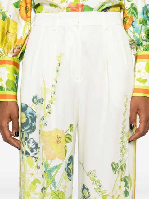 ALEMAIS Constance floral wide trousers - Neutrals