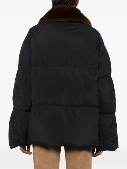Nanushka faux-fur collar padded jacket - Black