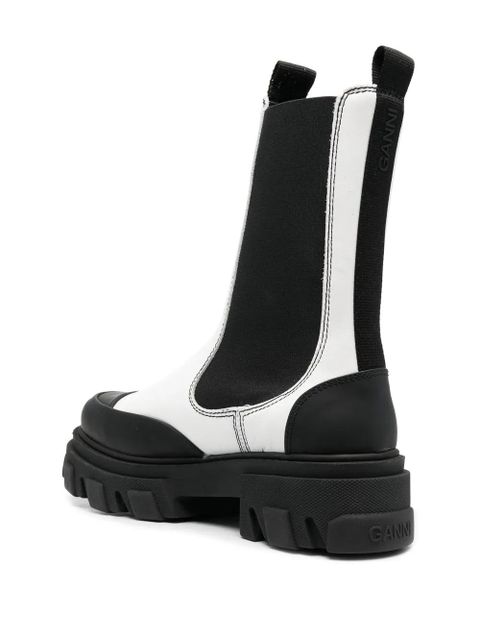 GANNI 50mm chunky Chelsea boots - White