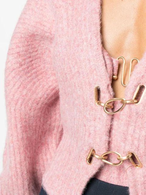 Cult Gaia Casella hook-fastening cropped cardigan - Pink