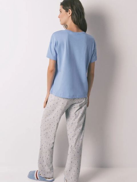 women'secret piżama bawełniana damska kolor niebieski bawełniana 3132145 - zdjęcie produktu nr 2