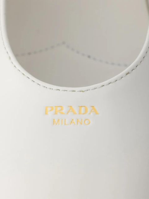 Prada brushed leather ballerinas - White
