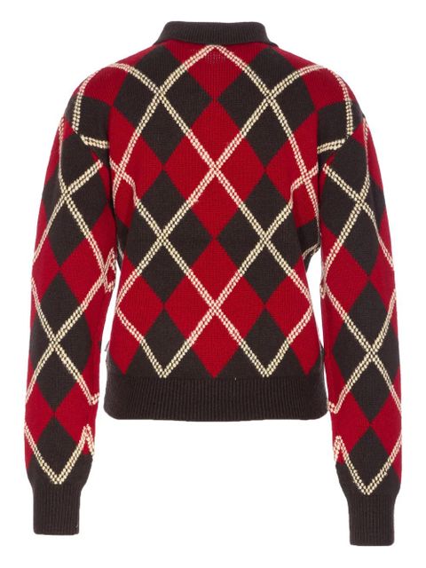 Guest In Residence diamond-pattern polo sweater - Brown