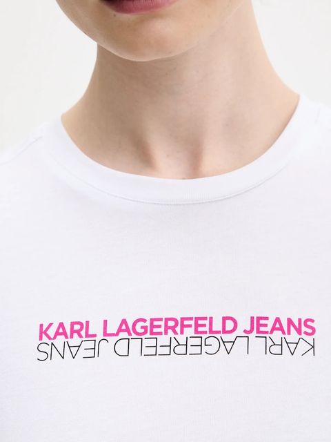 Karl Lagerfeld Jeans t-shirt bawełniany damski kolor biały B1W17053