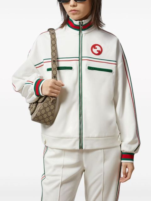 Gucci Web-stripe technical-jersey jacket - White