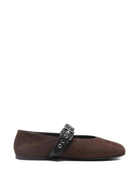 Miu Miu buckle-strap ballet flats - Brown - zdjęcie produktu nr 1