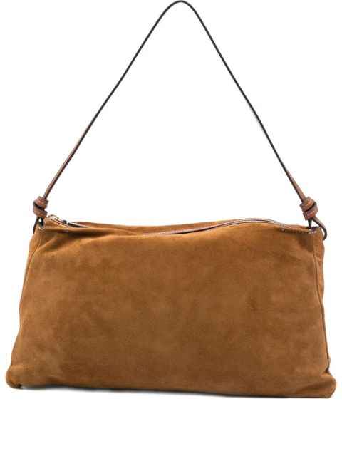 STAUD Harlow knotted-strap suede shoulder bag - Brown - zdjęcie produktu nr 1