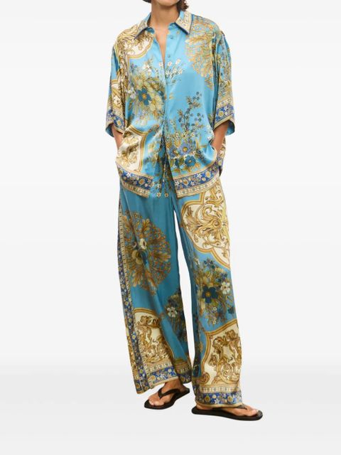 ALEMAIS floral-pattern silk shirt - Blue - zdjęcie produktu nr 2