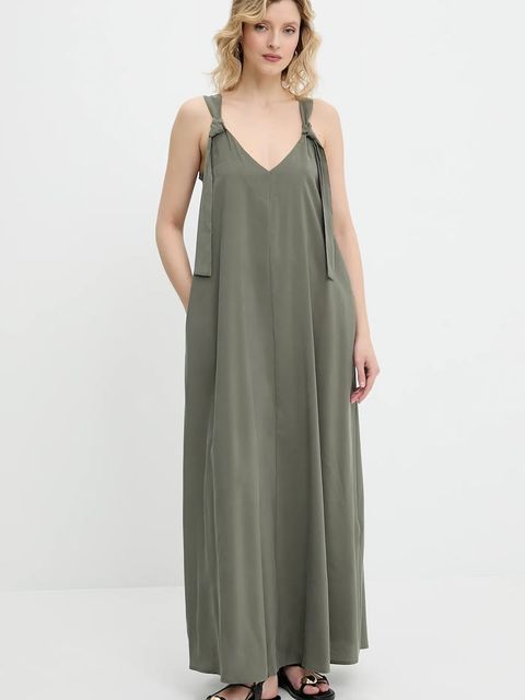 Answear.LAB sukienka kolor zielony maxi rozkloszowana - zdjęcie produktu nr 1