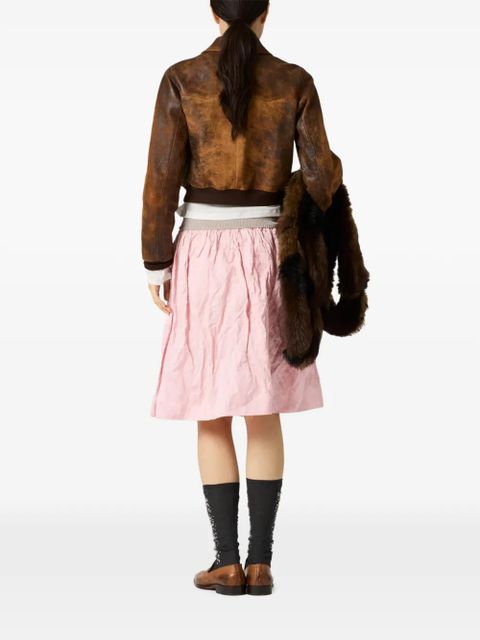 Miu Miu logo-detail mini skirt - Pink - zdjęcie produktu nr 2