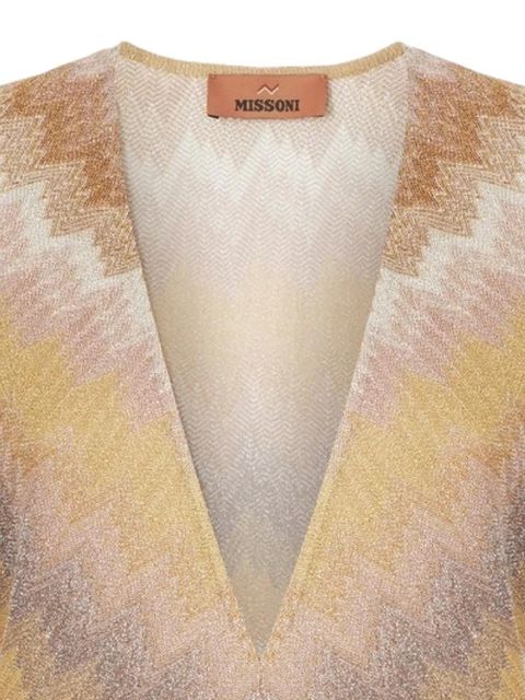 Missoni V-neck chevron mini dress - Neutrals - zdjęcie produktu nr 2