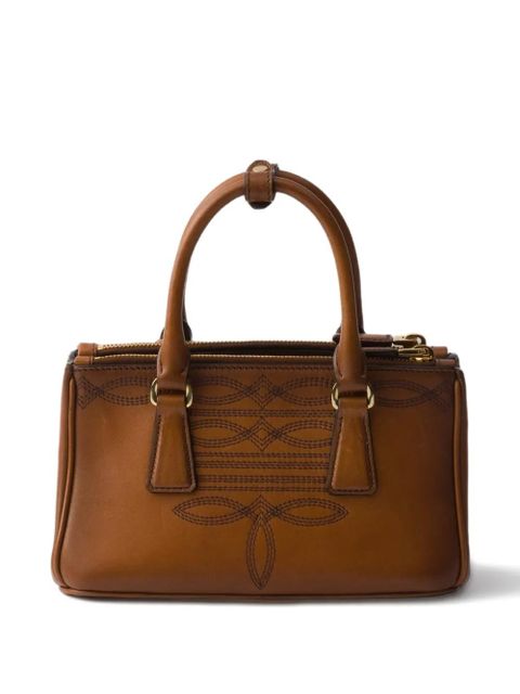 Prada mini Galleria leather tote bag - Brown - zdjęcie produktu nr 2