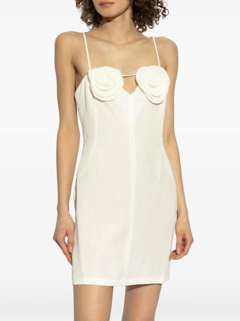 Blumarine rose-detail mini dress - Neutrals