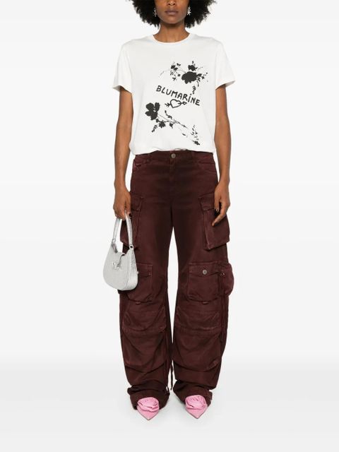 Blumarine logo-embroidered cotton T-shirt - White - zdjęcie produktu nr 2