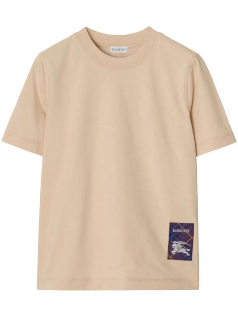 Burberry check-label cotton T-shirt - Neutrals - zdjęcie produktu nr 1