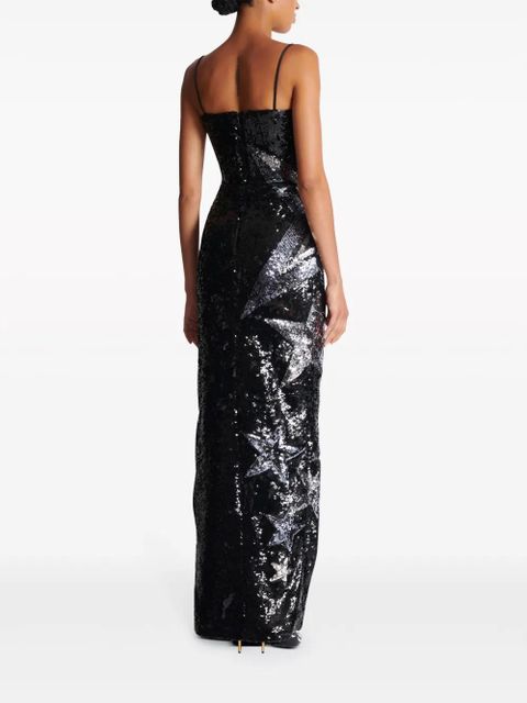 Balmain star-pattern sequinned maxi dress - Black