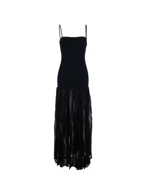 Hunza G Hybrid crinkled-finish flared maxi dress - Black - zdjęcie produktu nr 1