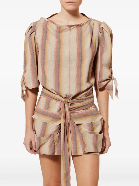 ISABEL MARANT Mariza striped-pattern mini dress - Neutrals