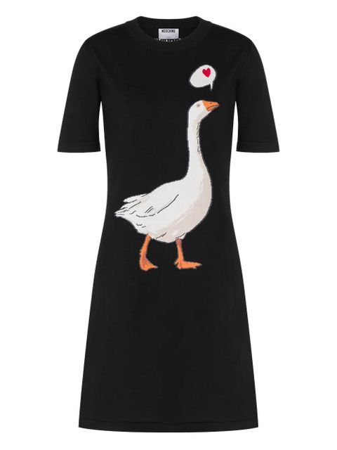 Moschino goose-print short-sleeve dress - Black - zdjęcie produktu nr 1